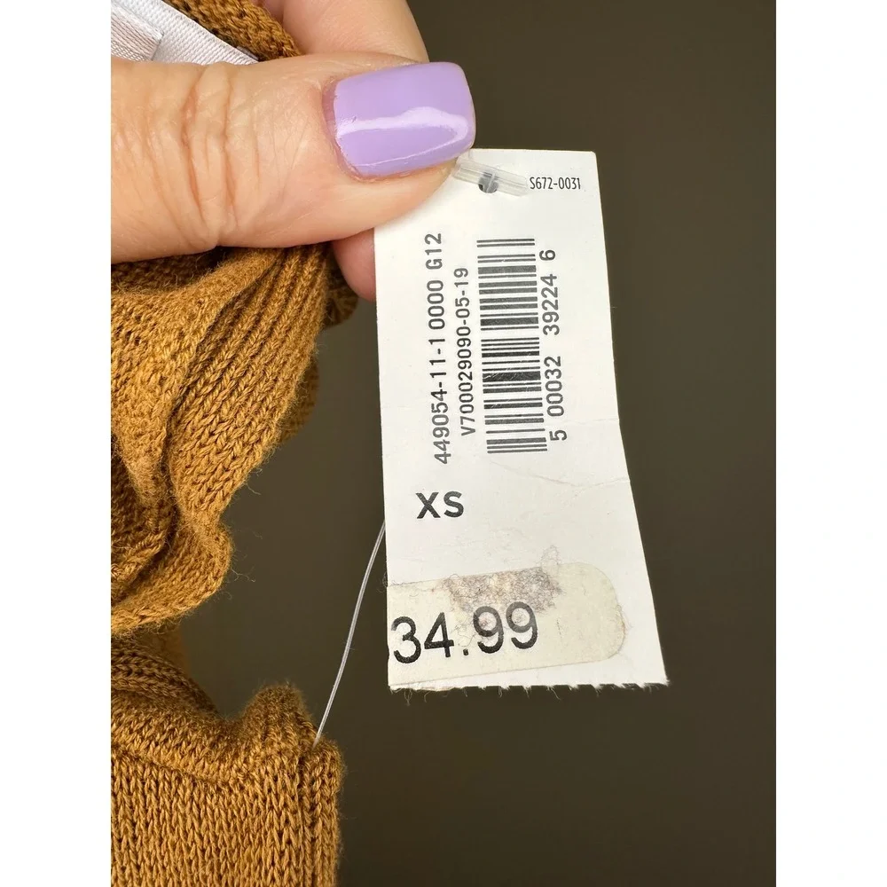 Old Navy Women's V Neck‎ Long Sleeve Sweater Knit Amber Brown Size XS